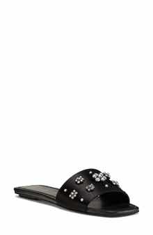 Stuart Weitzman Poppy Embellished Slide Sandal