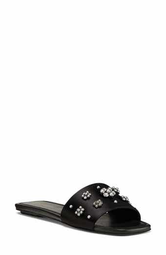Stuart Weitzman Poppy Embellished Slide Sandal