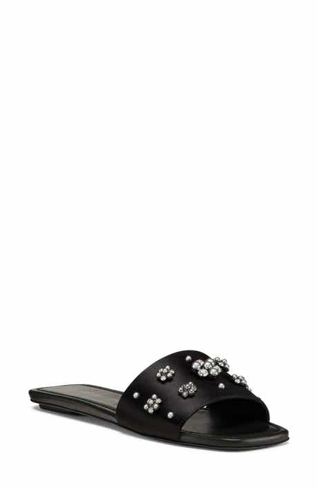 Stuart Weitzman Poppy Embellished Slide Sandal