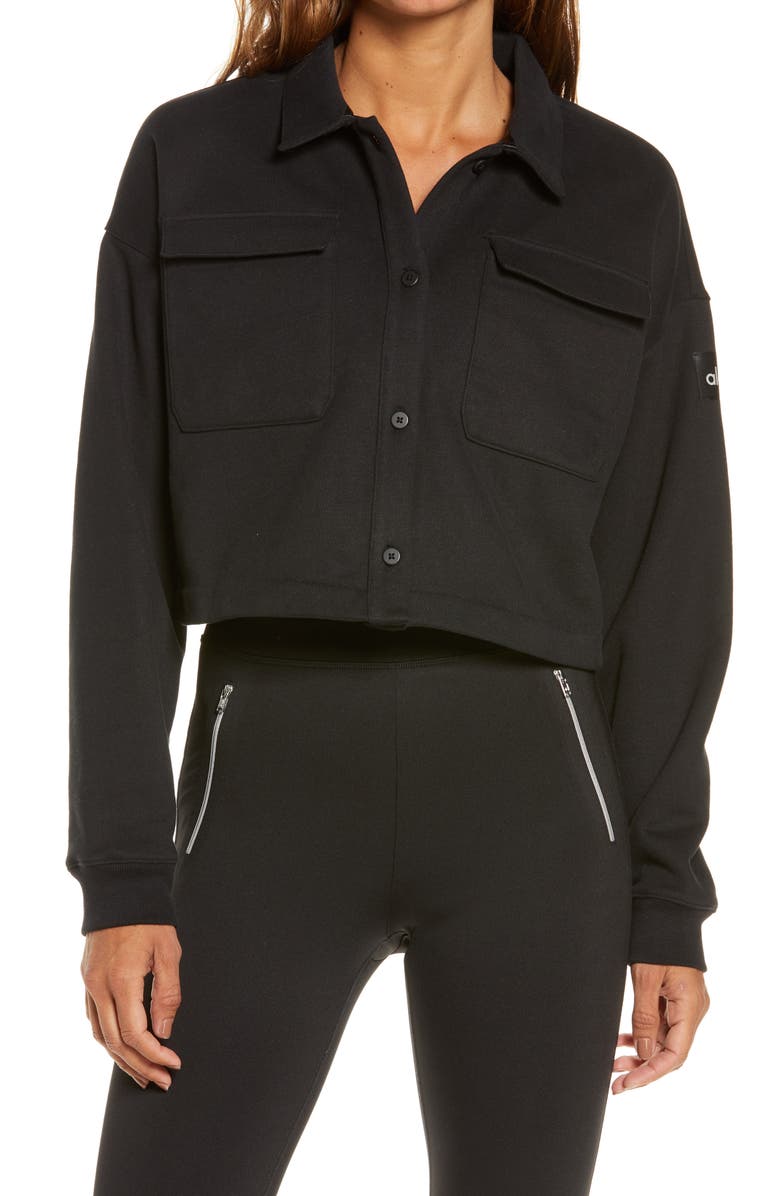 Alo Renown Crop Button-Up Shirt, Main, color,