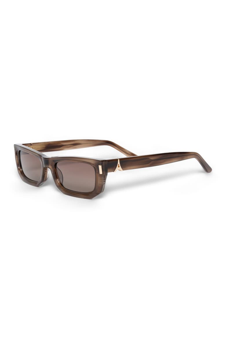 Milan Curved-Frame Sunglasses, Alternate, color, Brown