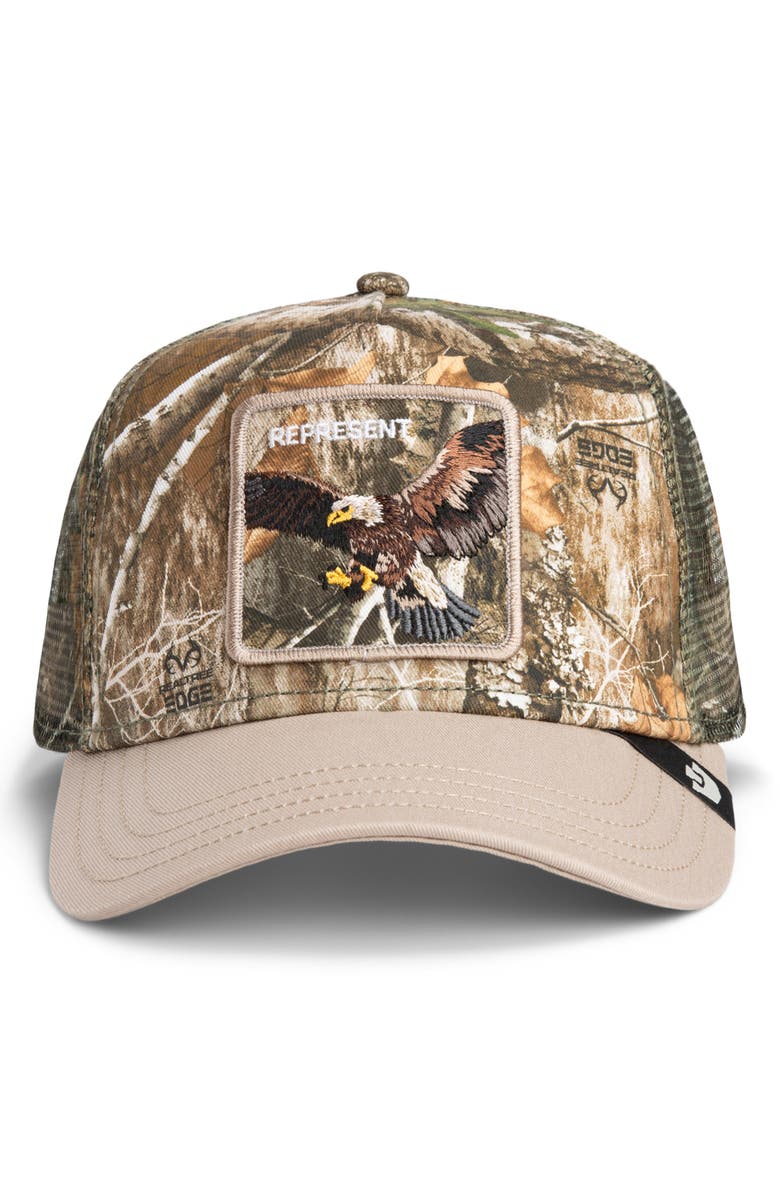 Goorin Bros. x Realtree Edge Represent Eagle Patch Trucker Hat, Alternate, color, Camouflage