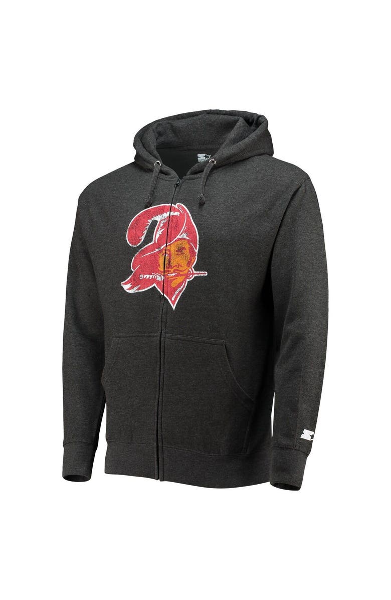 STARTER Men's Starter Pewter Tampa Bay Buccaneers Throwback Logo Full-Zip Hoodie, Alternate, color, 