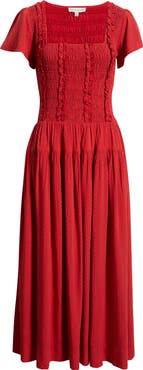 MOON RIVER Smocked Maxi Dress