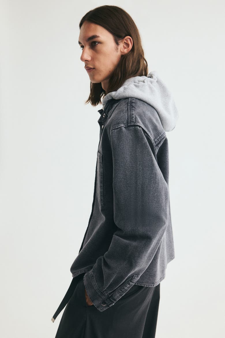 Hooded Overshirt, Alternate, color, Dark denim gray