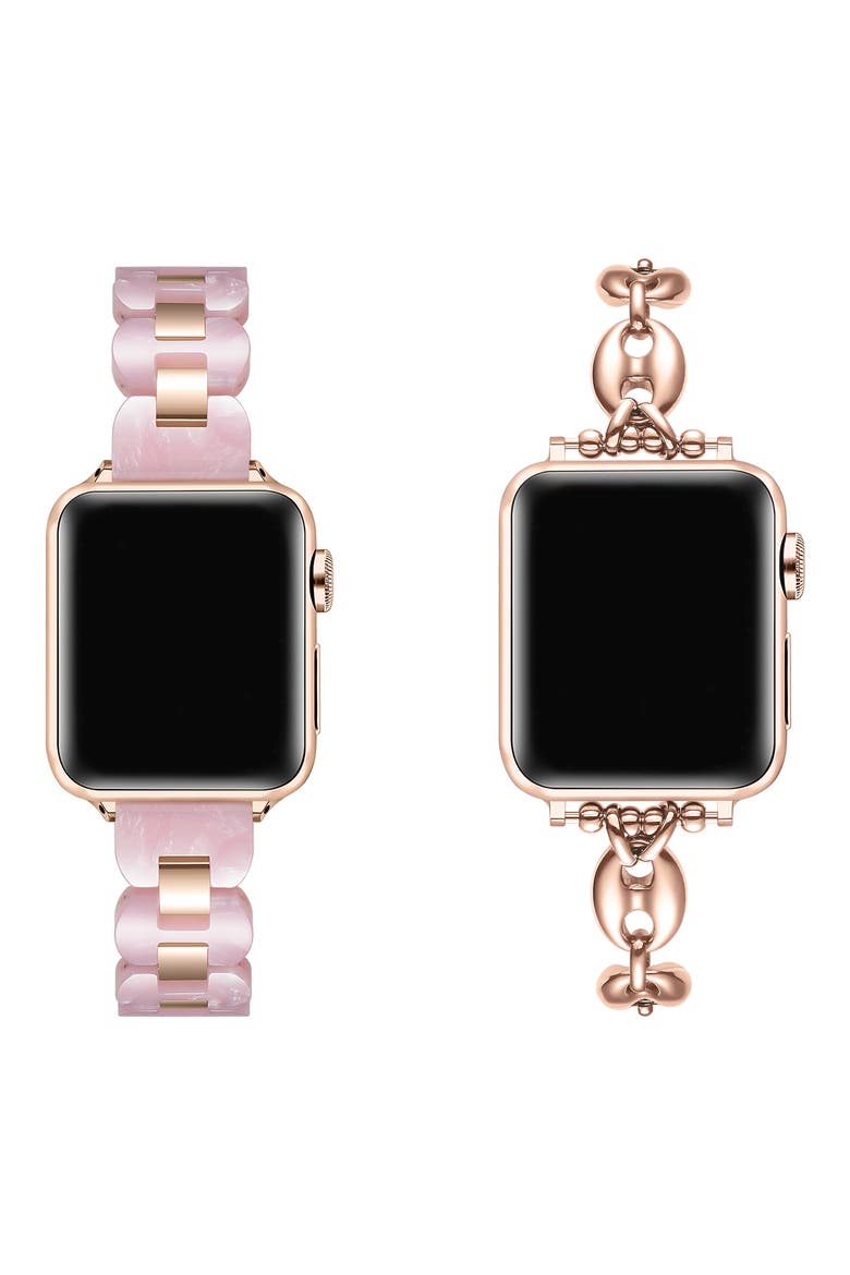 Poppy Aria Assorted 2-Pack Apple Watch® Watchbands, Alternate, color, ROSE GOLD