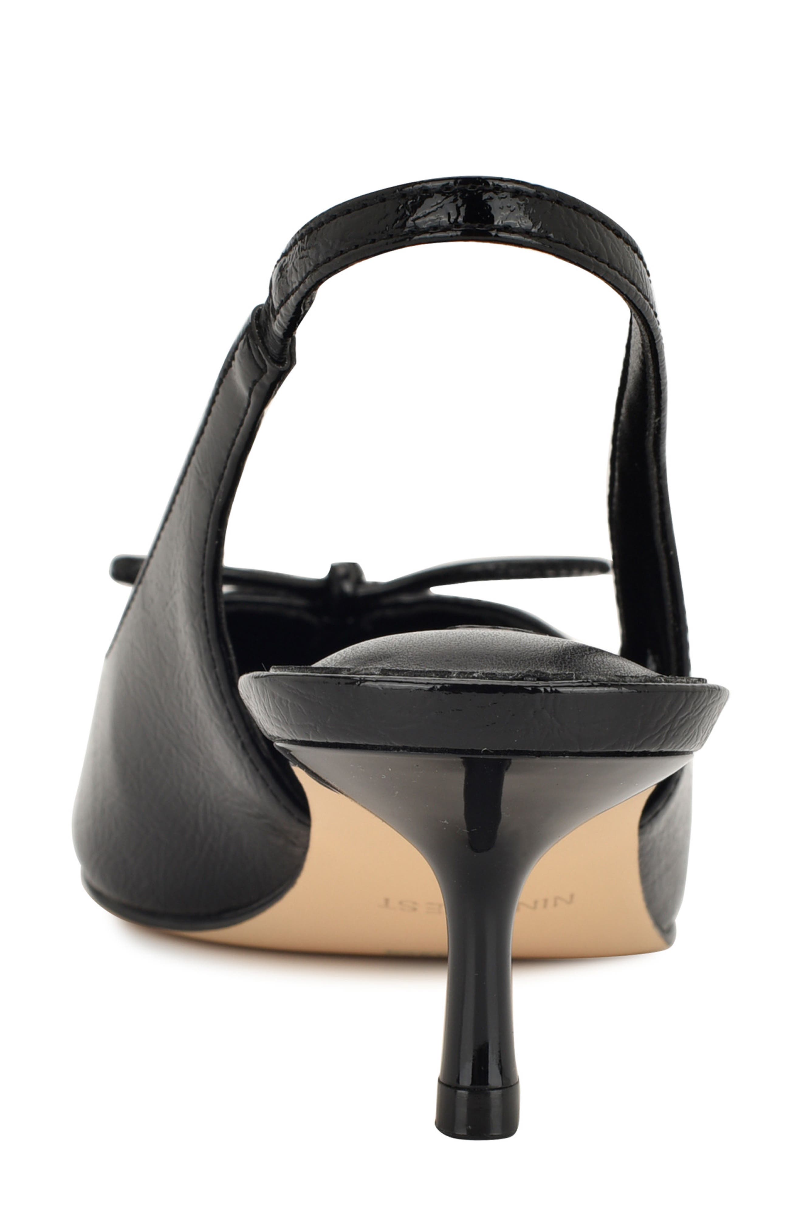 Nine West Anora Slingback Pointed Toe Pump, Alternate, color, Black