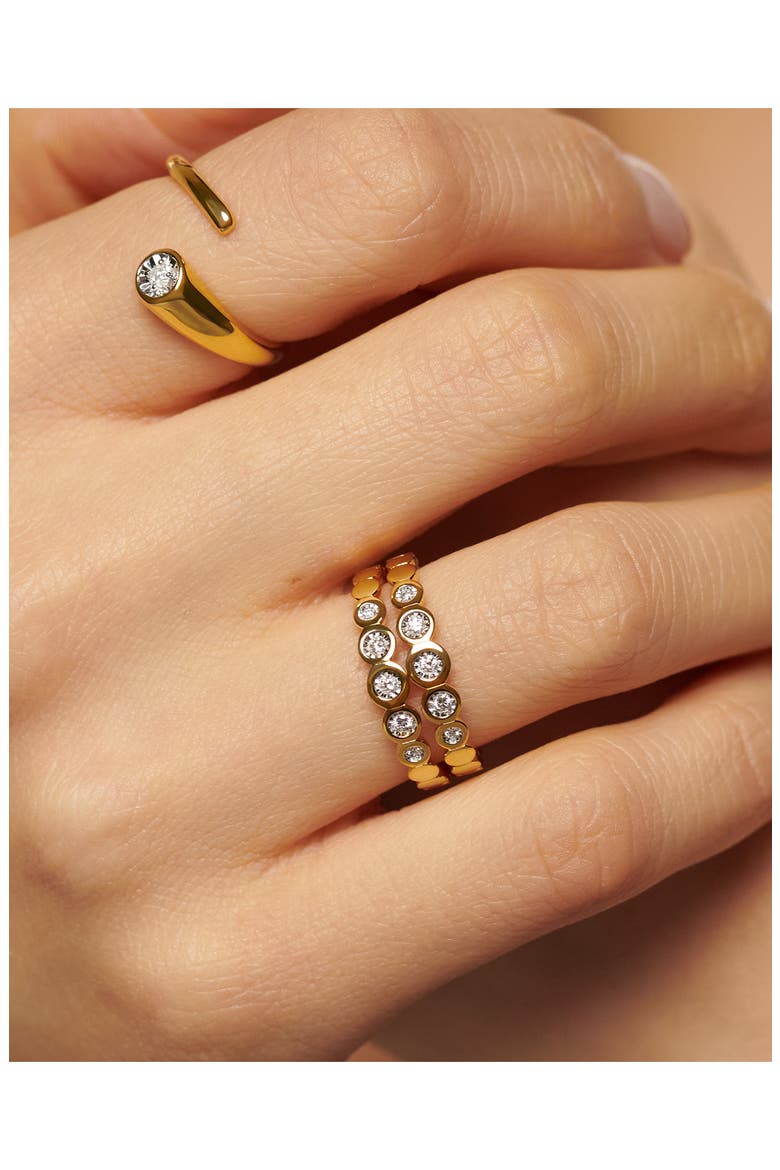 Lab Created Diamond Half Eternity Ring, Alternate, color, 18CT GOLD VERMEIL / DIA