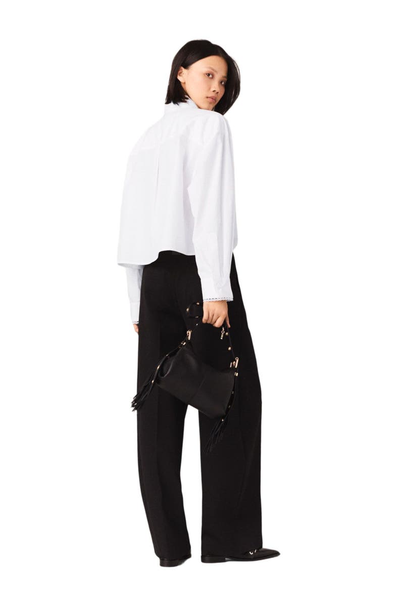 maje Balloon suit trousers, Alternate, color, Black