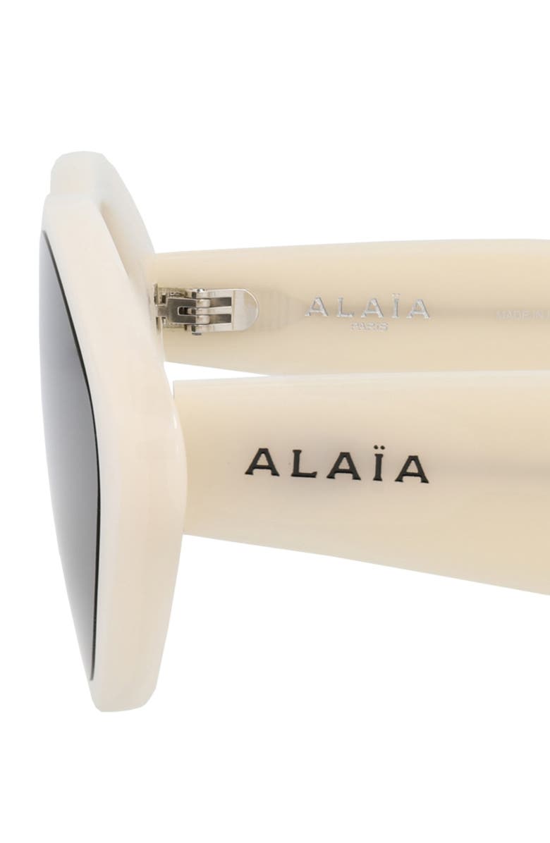 Alaïa 56mm Cat Eye Sunglasses, Alternate, color, White White Grey