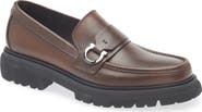 FERRAGAMO Andover Gancini Lug Sole Loafer