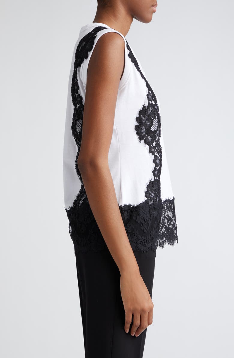 Dolce&Gabbana Lace Detail Sleeveless T-Shirt, Alternate, color, 