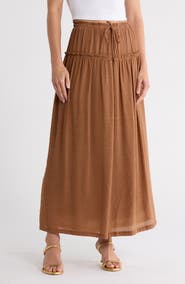 Bobeau Ruffle Edge Maxi Skirt