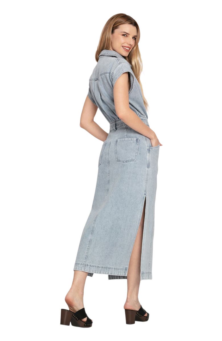 Belle & Bloom Sundown Denim Midi Shirt Dress, Alternate, color, Stonewash