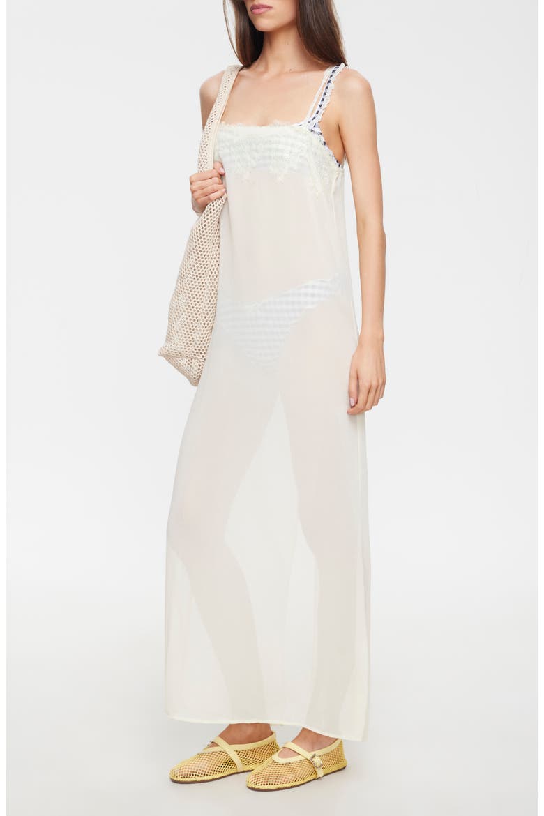 Glacial Sheer Maxi Dress, Alternate, color, BUTTER