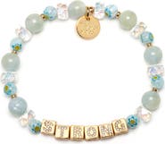 Little Words Project Pavé Cubic Zirconia Beaded Stretch Bracelet