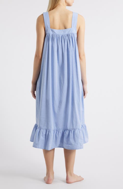 Nordstrom Cotton Shirting Nightgown In Blue