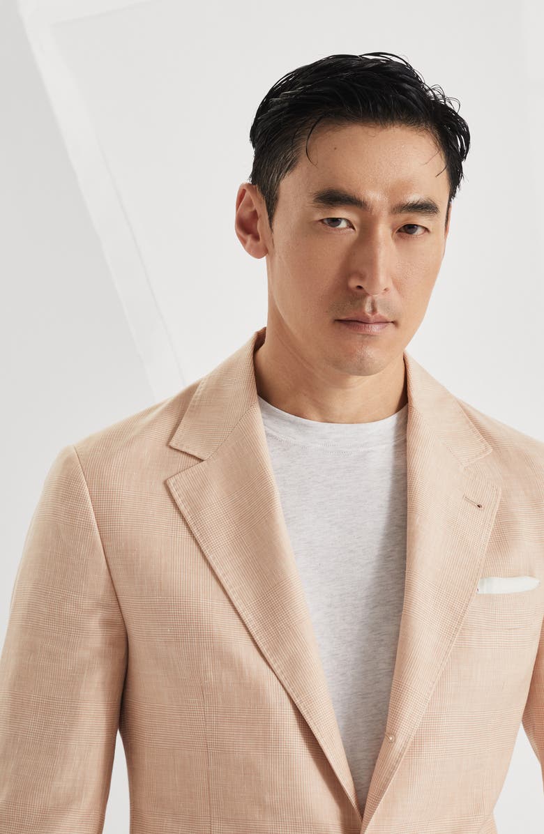 Brunello Cucinelli Prince of Wales deconstructed blazer, Alternate, color, 