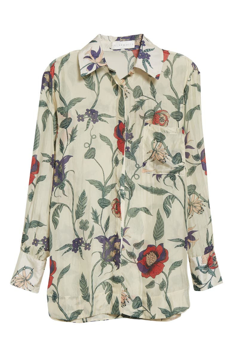 Isla & White Salome Floral Silk Top, Alternate, color,