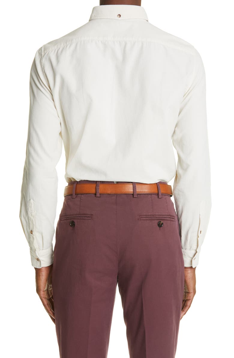 Brunello Cucinelli Leisure Fit Button-Down Corduroy Shirt, Alternate, color, 