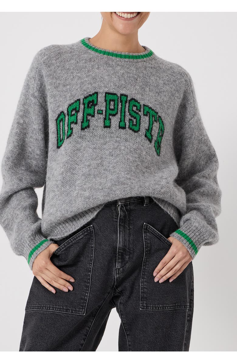 Hush Ellis Wool Blend Off-Piste Motif Sweater, Alternate, color, Mid Grey Marl