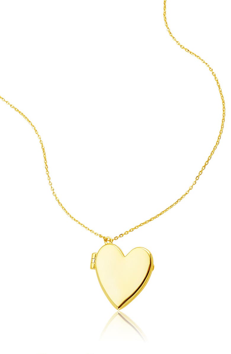 14K Gold Plated Heart Locket Pendant Necklace