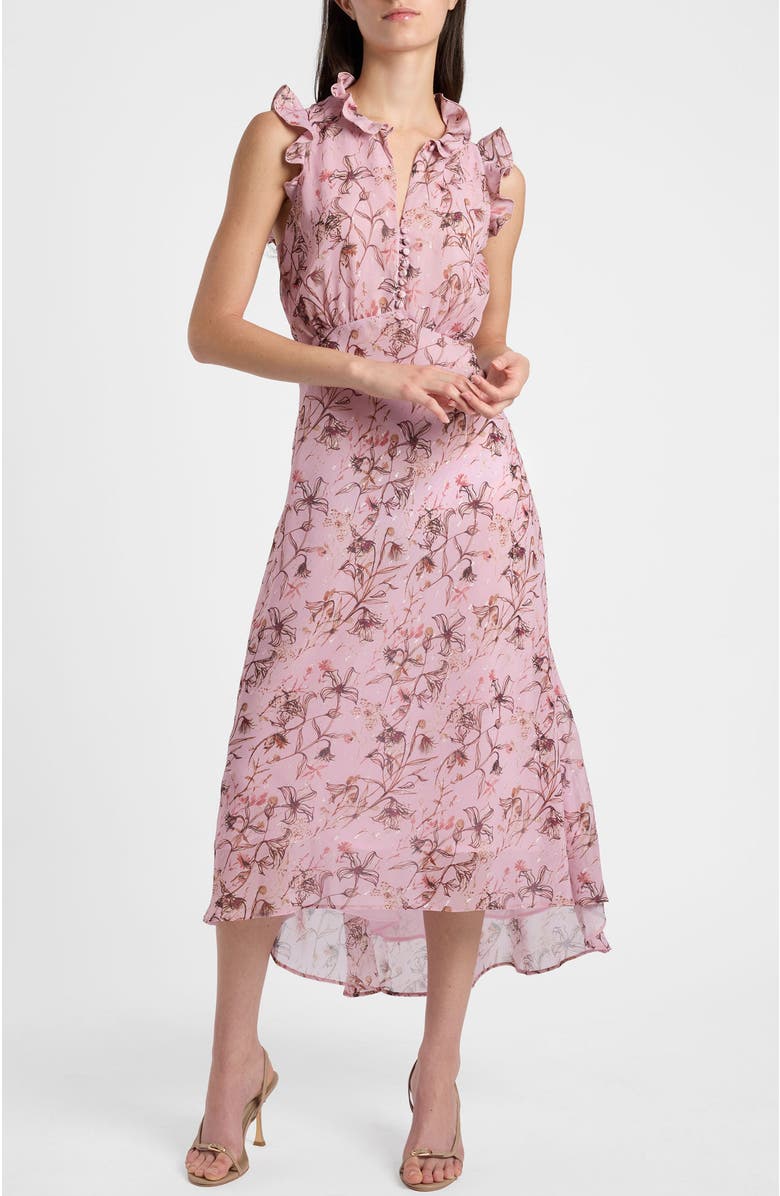 Santorelli Sasha High-low Dress in Floral Georgette, Alternate, color, Sweet Pink