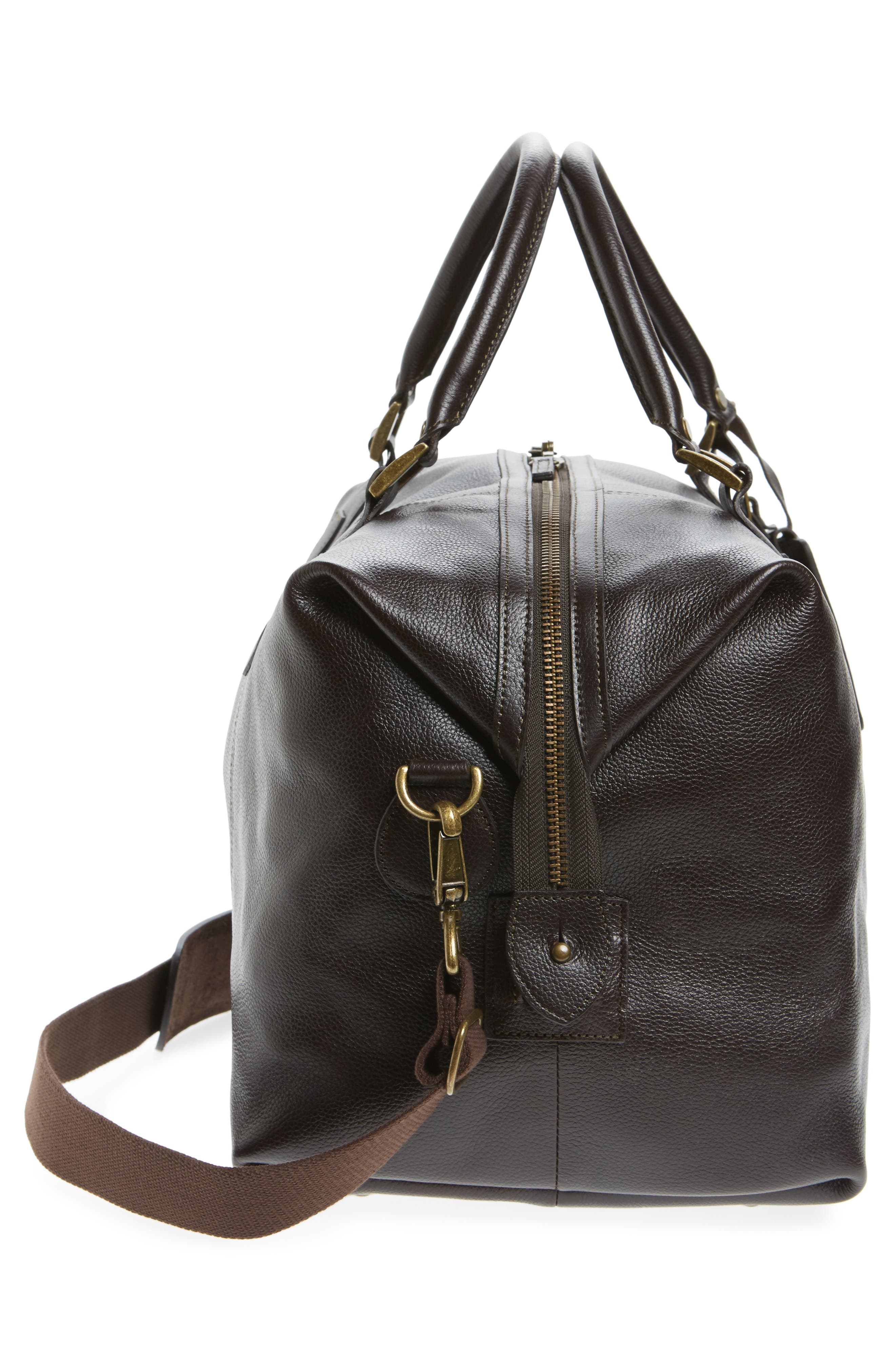 Barbour Leather Travel Bag, Alternate, color, 