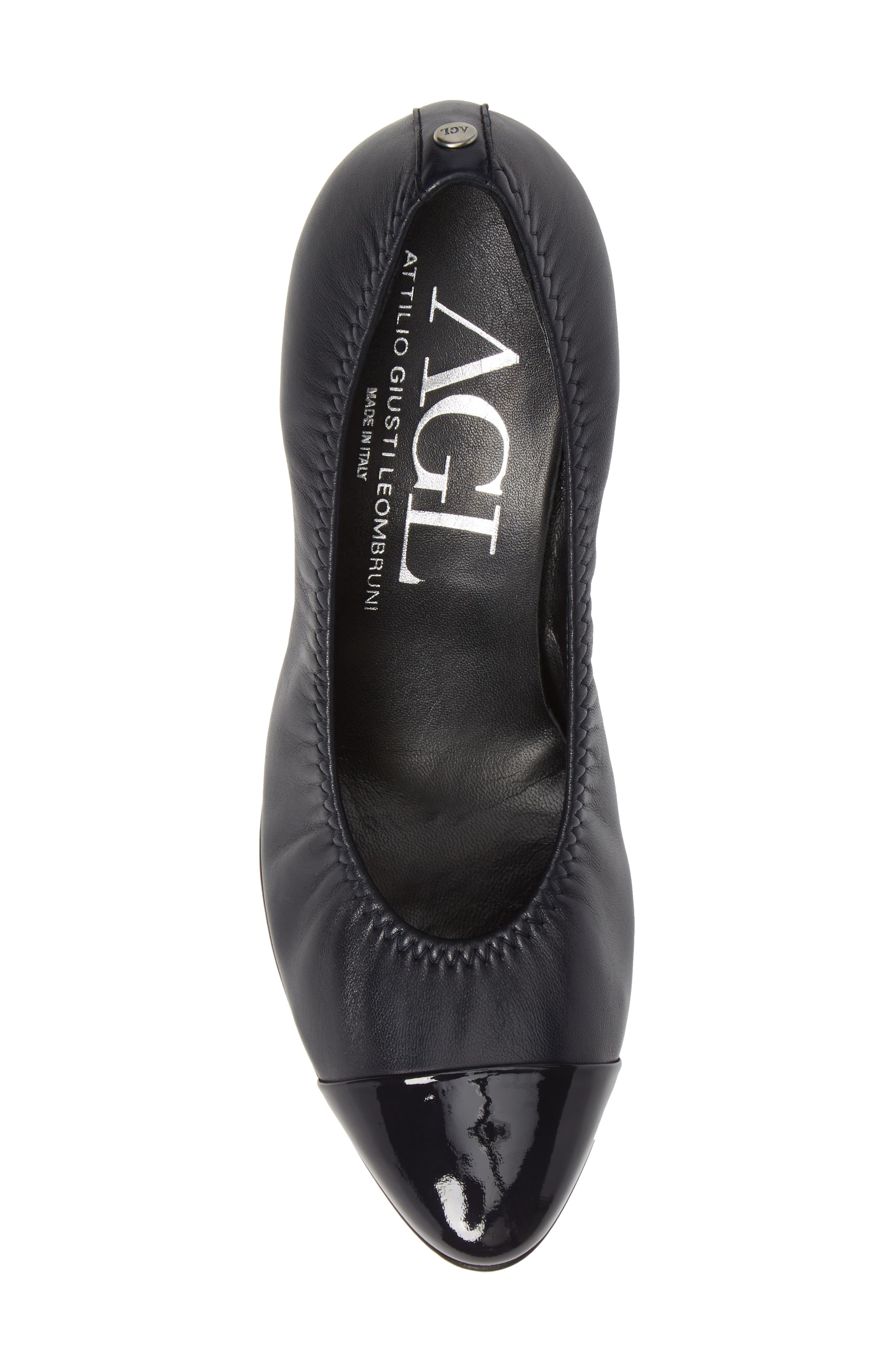 Cap Toe Pump, Alternate, color, NAVY LEATHER/ NAVY PATENT CAP