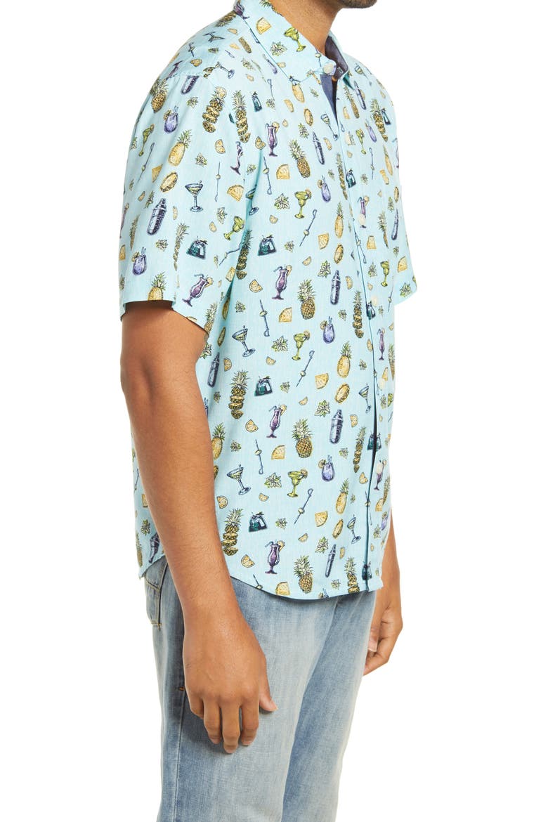 Men's Mixer Short Sleeve Button-Up Shirt, Alternate, color, GRACEFUL SEA