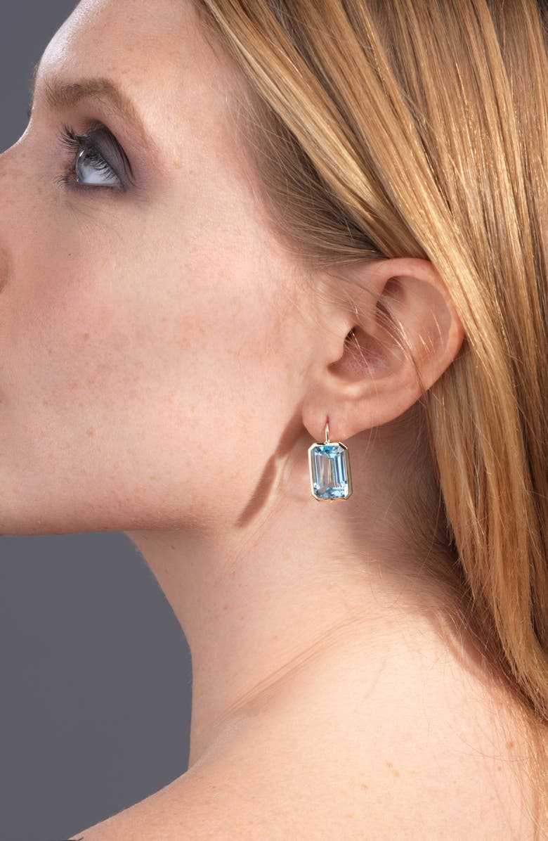 GOSHWARA Manhattan Bezel Set Drop Earrings, Alternate, color, Pale Blue