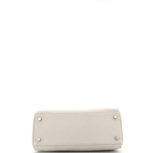 Pre-owned Hermes Hermes Kelly Handbag Light Clemence With Palladium Hardware 28 In Gray