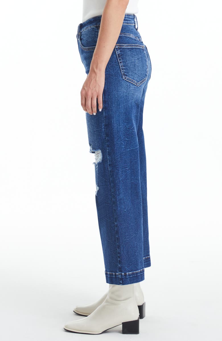 Bayeas Ripped Mid Rise Crop Wide Leg Jeans, Alternate, color, 
