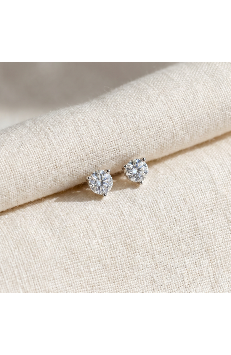 Bliss Diamond 1.50Ct TW Round Diamond Martini Studs 3-Prong 14k Gold Lab Grown, Alternate, color, 14K White Gold