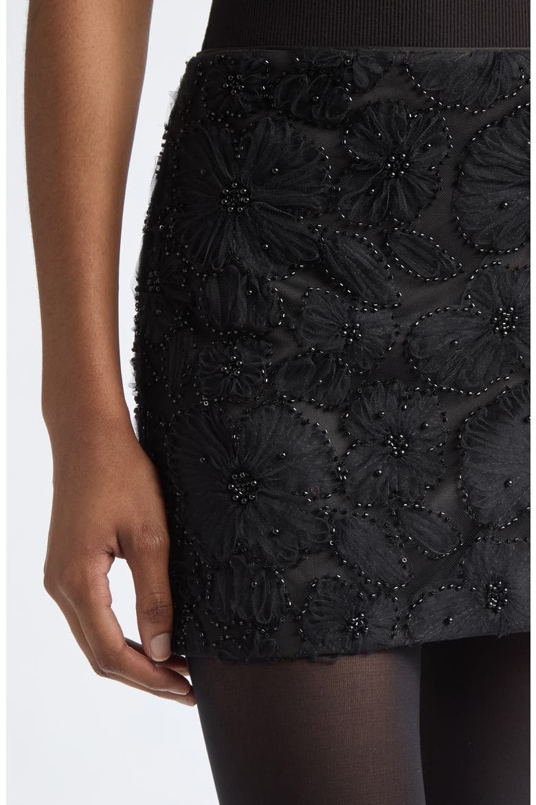 Olenna Embellished Silk Blend Miniskirt, Alternate, color, BLACK EMBELLISHMENT