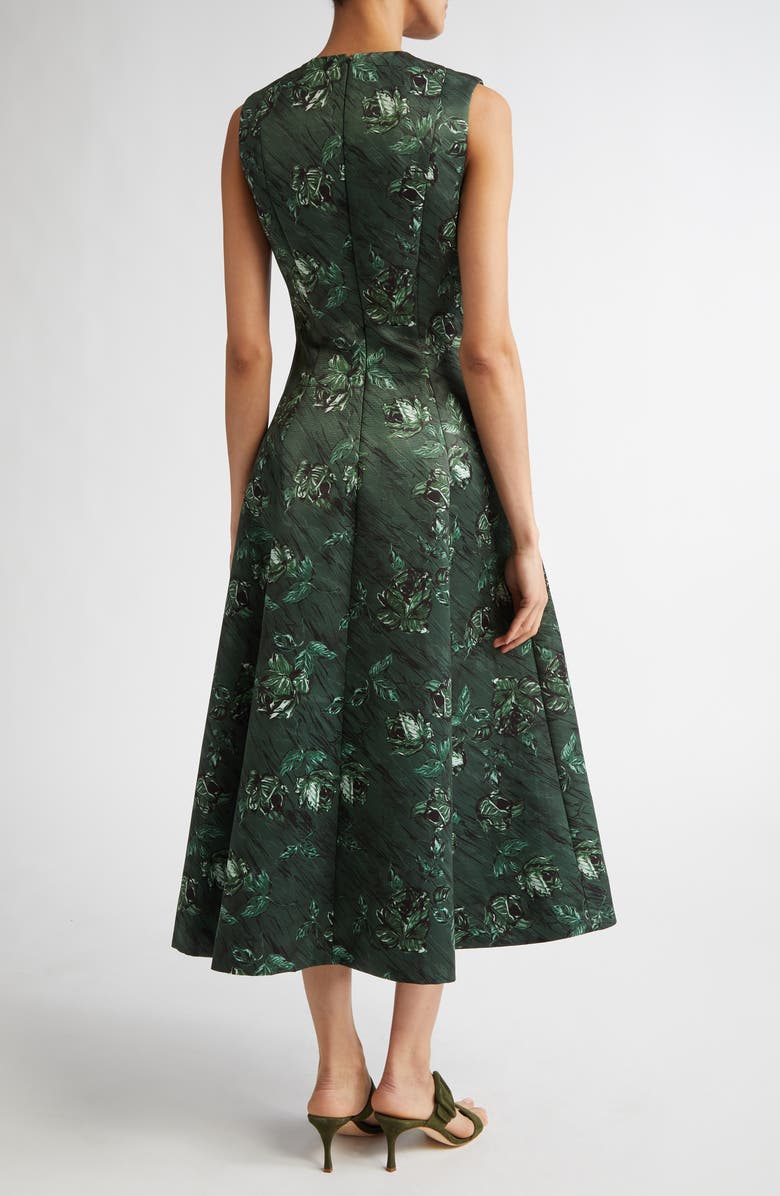 Emilia Wickstead Mara Dahlia Print Sleeveless A-Line Midi Dress, Alternate, color,