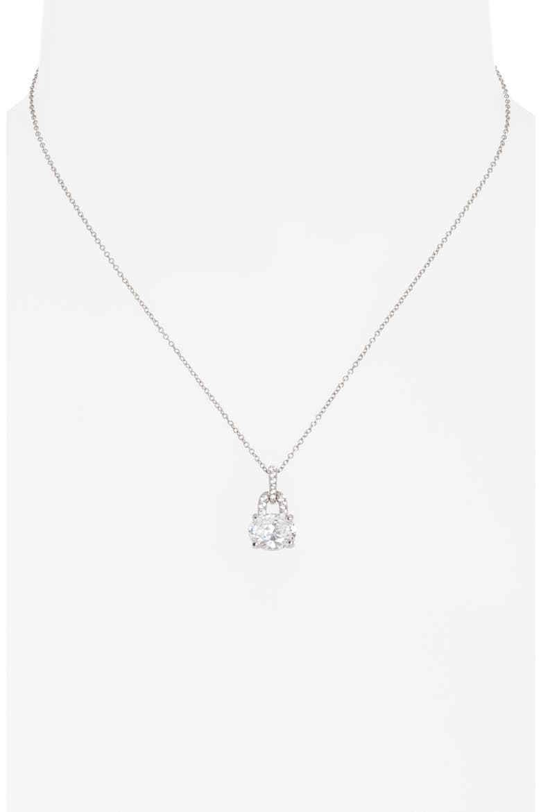 Delicate Cubic Zirconia Pendant Necklace, Alternate, color, PLATINUM PLATED