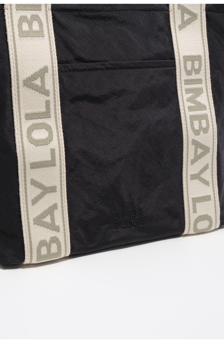 Bimba y Lola Nylon Logo Strap Bag, Alternate, color, Graphite