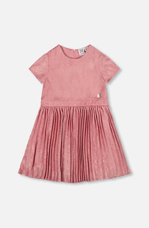 Short Sleeve Dress with Pleated Skirt (Toddler & Little Kid)