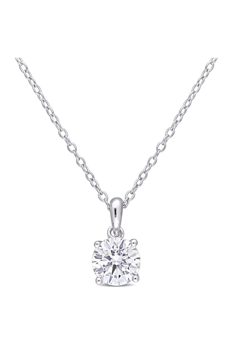 1ct DEW Moissanite Solitaire Necklace, Main, color, Sterling Silver