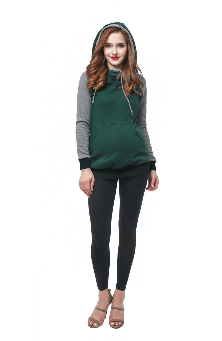 Kimi and Kai Colorblock Maternity Hoodie, Alternate, color, 