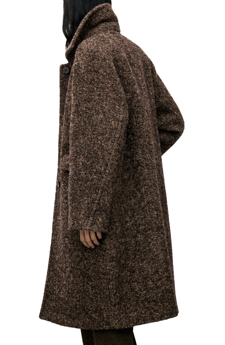 MANGO Speckled Wool Blend Coat, Alternate, color,