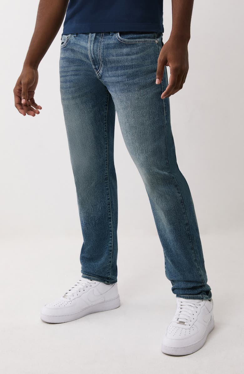 True Religion Geno Slim Leg Jeans, Alternate, color, Medium Salted Caramel