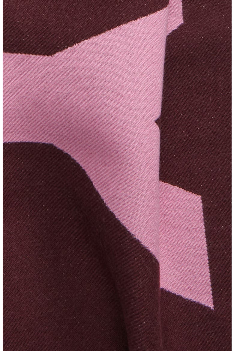 Logo Jacquard Wool Football Scarf, Alternate, color, BURGUNDY/ BUBBLEGUM