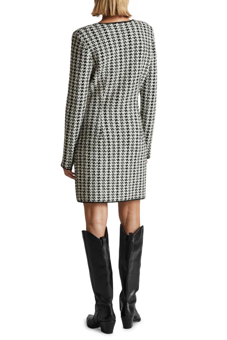 Houndstooth Long Sleeve Wool & Alpaca Blend Sweater Dress, Alternate, color, BLACK/ WHITE HOUNDTOOTH