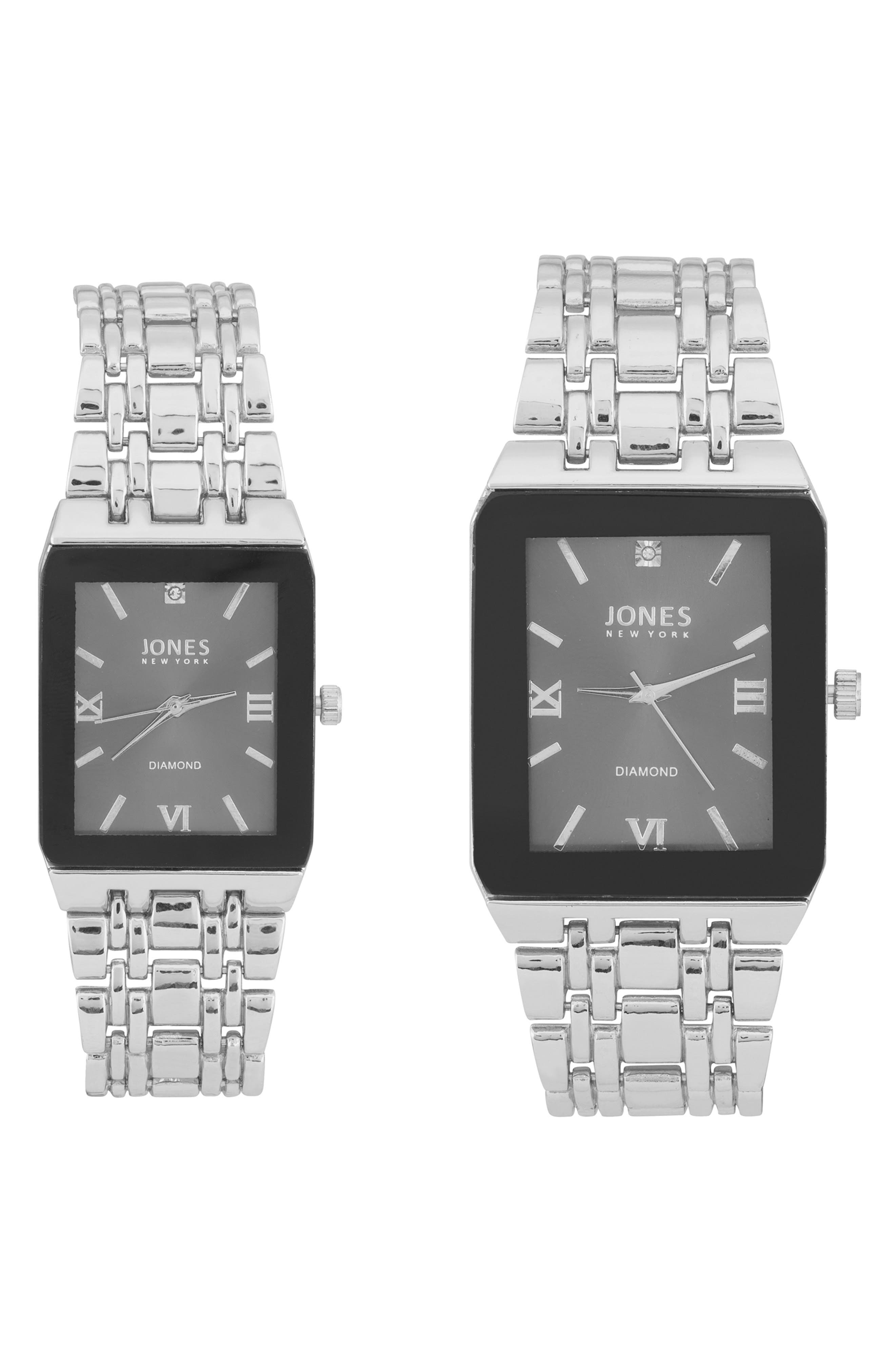 Jones New York Two-Piece Diamond Accent Bracelet Watch His & Hers Set