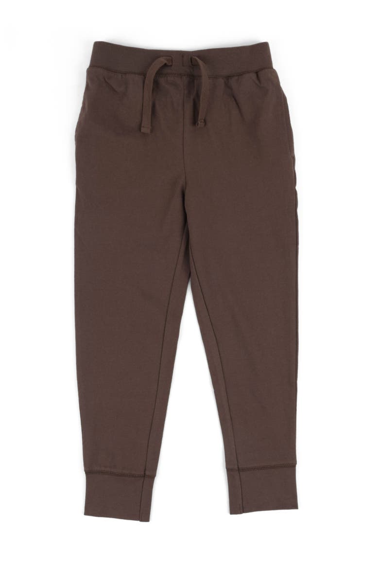 Kids 100% Cotton Lightweight Jogger Pants, Alternate, color, BROWN
