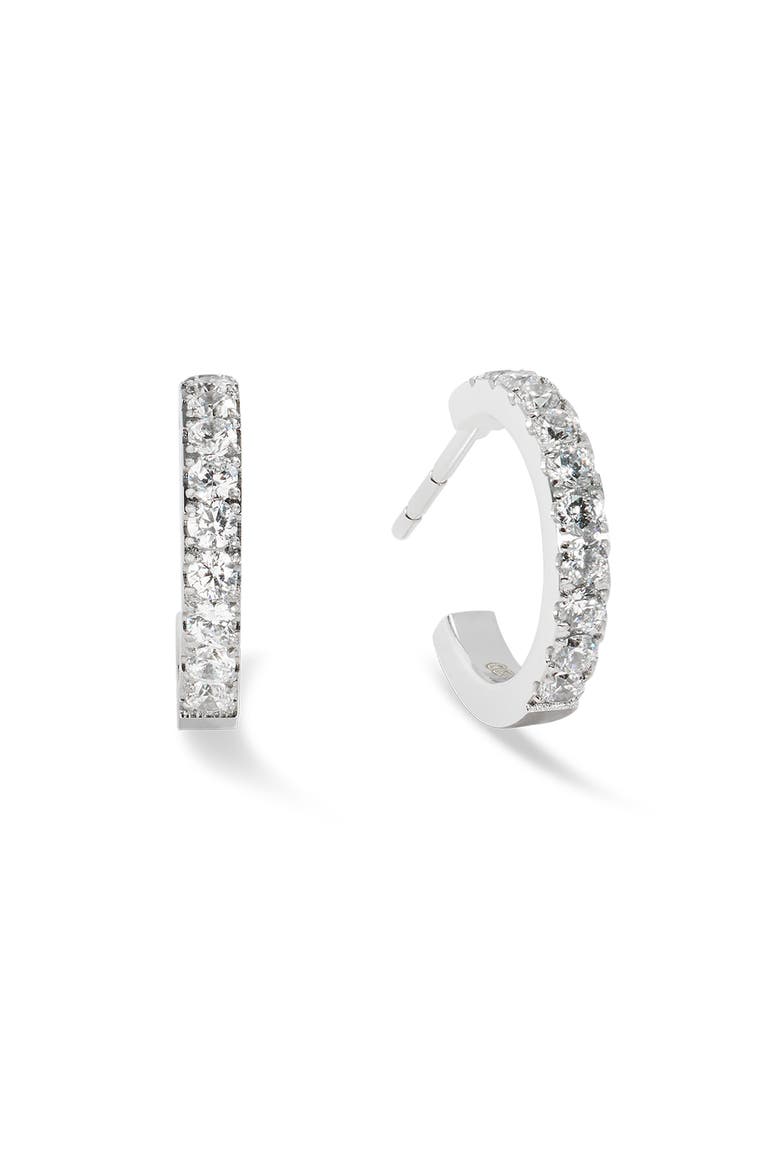 Eternal Love Mini Crystal Hoop Earrings, Alternate, color, Silver