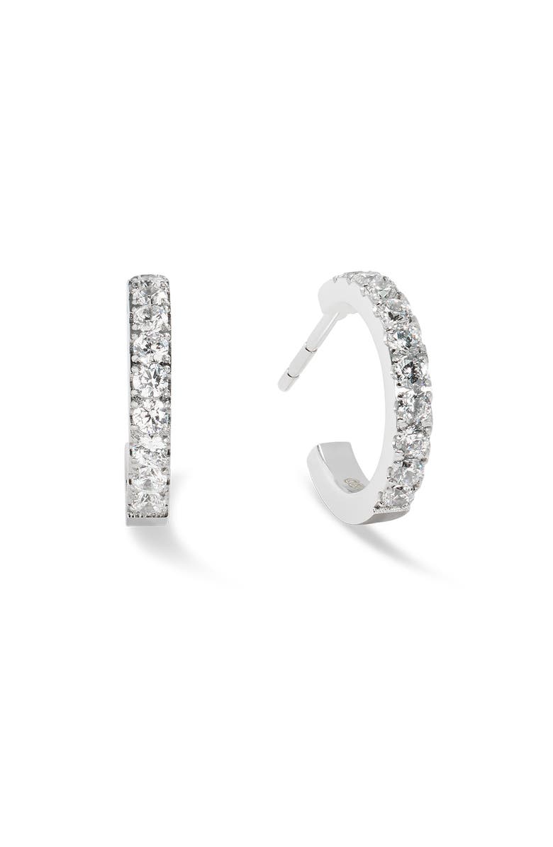 COEUR DE LION Eternal Love Mini Crystal Hoop Earrings, Alternate, color, Silver