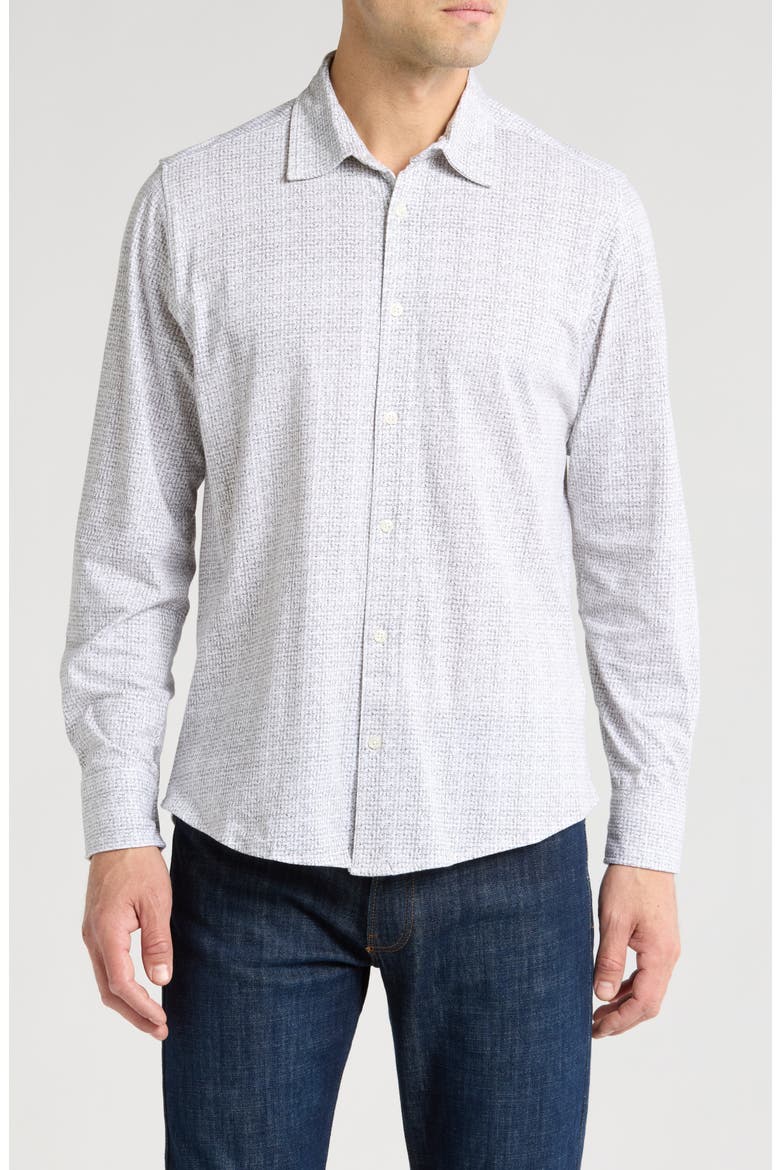 Cambros Knit Button-Up Shirt, Main, color, WHITE